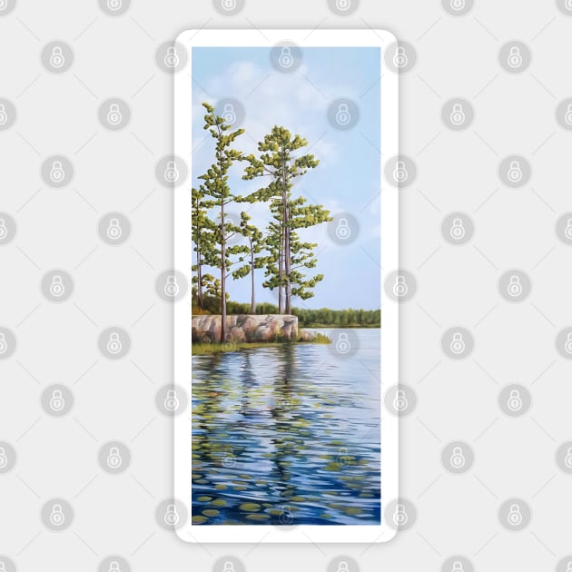 Frontenac - lake and trees landscape painting Sticker by EmilyBickell